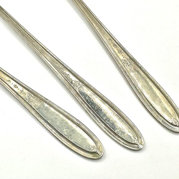 Vintage Federal Solid Nickel Silver Lot Set of 3 Olive pickle Forks cocktail - Picture 10 of 16